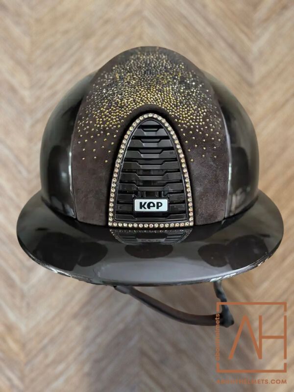 KEP Polish Brown Polo | Nebula Shaded Gold Swarovski - About Helmets
