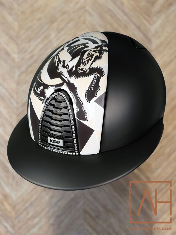 KEP Italia Textile Black Polo | Furius Brown Swarovski - About Helmets